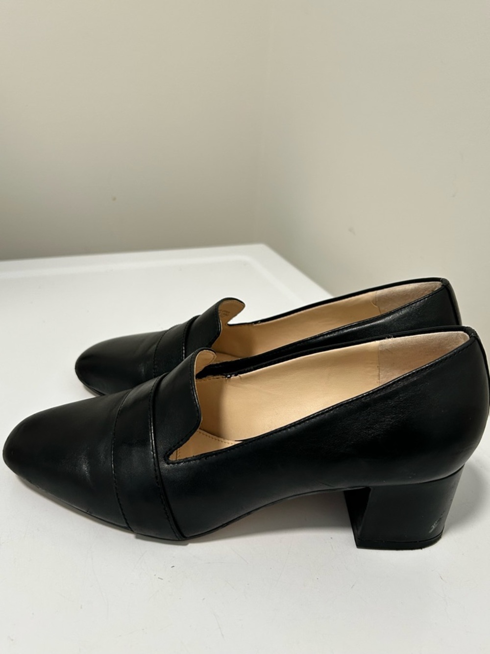 Alex Marie Block Heel Penny Loafers Black Size 7 - Picture 4 of 12